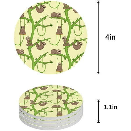 ZHANZZK Sloth Set of 6 Round Coaster for Drinks Absorbent Ceramic Stone Coasters Cup Mat with Cork Base for Home Kitchen Room Coffee Table Bar Decor
ZHANZZK Sloth Set of 6 Round Coaster for Drinks Absorbent Ceramic Stone Coasters Cup Mat with Cork Base for Home Kitchen Room Coffee Table Bar Decor