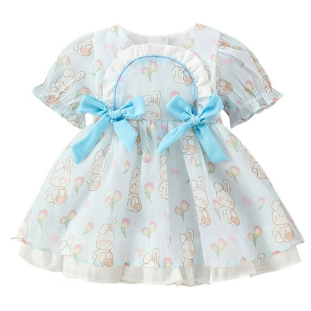 Kids Girls Princess Dress Cartoon Bow Tie Printed Short Sleeve Ruffle Trim Cute Toddler Baby Sundress Gifts To Child
Kids Girls Princess Dress Cartoon Bow Tie Printed Short Sleeve Ruffle Trim Cute Toddler Baby Sundress Gifts To Child