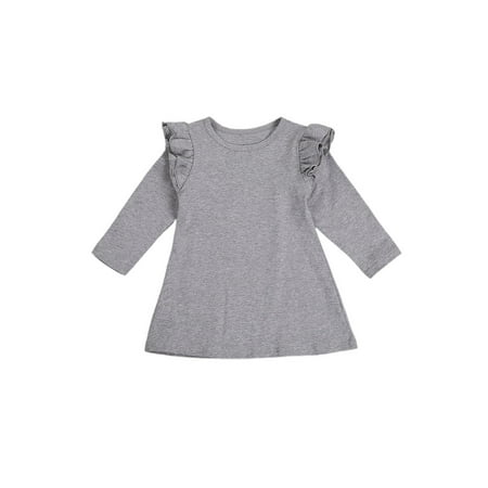Canrulo Toddler Baby Girl Ruffle Dress Kids Cotton Solid Color Fly Long Sleeve One Piece Dress Skirts Clothes Gray 1-2 Years
Canrulo Toddler Baby Girl Ruffle Dress Kids Cotton Solid Color Fly Long Sleeve One Piece Dress Skirts Clothes Gray 1-2 Years