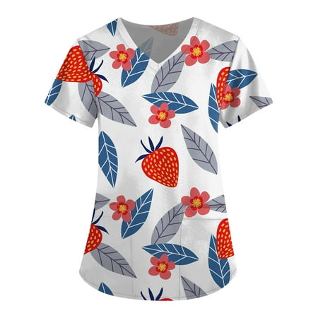TKing Fashion Independence Day Women Plus Size Scrubs Top V-Neck Short Sleeve Printed Pockets Work Blouse for Women White XL
TKing Fashion Independence Day Women Plus Size Scrubs Top V-Neck Short Sleeve Printed Pockets Work Blouse for Women White XL