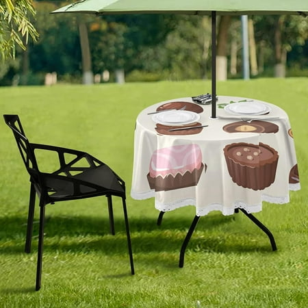 Hyjoy Colorful Chocolate 2 Outdoor Round Tablecloth 60 Inch Waterproof Tablecloth with Umbrella Hole and Zipper for Backyard Party BBQ Decor
Hyjoy Colorful Chocolate 2 Outdoor Round Tablecloth 60 Inch Waterproof Tablecloth with Umbrella Hole and Zipper for Backyard Party BBQ Decor