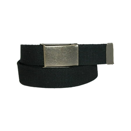 Mens Big & Tall Belt with Flip Top Brass Buckle (Pack of 3), Black