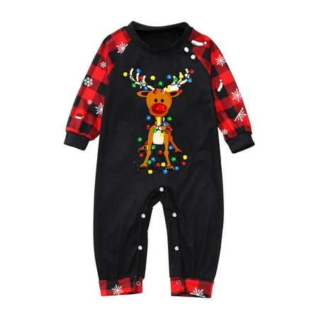 Christmas Gifts Baby Sleepwear for Christmas Family Matching Pajamas Cute Big Headed Deer Print Pjs Plaid Long Sleeve Tops And Pants Soft Casusal Holiday Sleepwear Polyester Black 70
Christmas Gifts Baby Sleepwear for Christmas Family Matching Pajamas Cute Big Headed Deer Print Pjs Plaid Long Sleeve Tops And Pants Soft Casusal Holiday Sleepwear Polyester Black 70