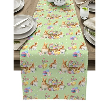 Easter Bunny Egg Flower Table Runner Holiday Wedding Decor Easter Dining Table Decoration Cotton Linen Tablecloth
Easter Bunny Egg Flower Table Runner Holiday Wedding Decor Easter Dining Table Decoration Cotton Linen Tablecloth