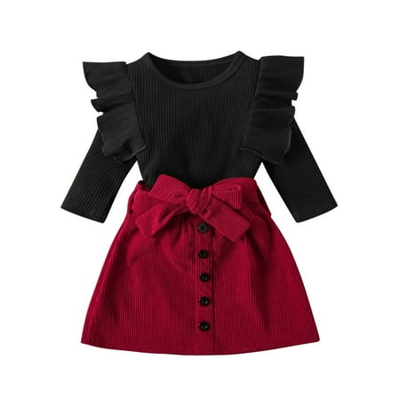 Wiueurtly Toddler Kids Baby Girls Fashion Skirt Outfits Ribbed T Shirt Tops Button Mini Skirts Set 2Pcs Clothes Set Outfits Juniors Winter
Wiueurtly Toddler Kids Baby Girls Fashion Skirt Outfits Ribbed T Shirt Tops Button Mini Skirts Set 2Pcs Clothes Set Outfits Juniors Winter