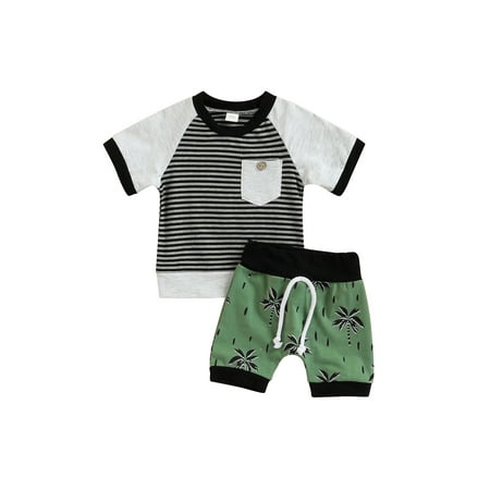 Toddler Baby Boys Shorts Set Short Sleeve Stripe Tee Shirt Tops and Printed Shorts 2Pcs Outfits
Toddler Baby Boys Shorts Set Short Sleeve Stripe Tee Shirt Tops and Printed Shorts 2Pcs Outfits