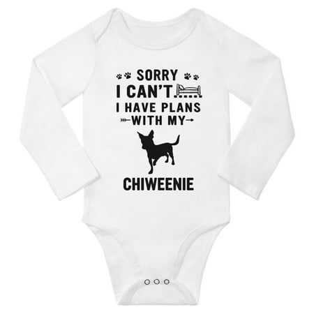 Sorry I Can t I Have Plans With My Chiweenie Baby Long Sleeve Jumpsuits (White 6-12 Months)
Sorry I Can t I Have Plans With My Chiweenie Baby Long Sleeve Jumpsuits (White 6-12 Months)