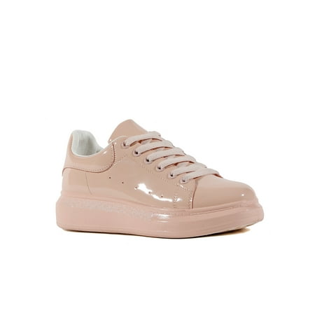 Ocho Toros Durango-01 Patent Lace Up Sneaker in Pink