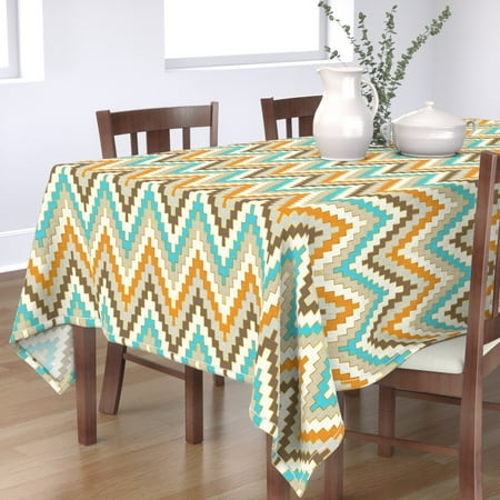 Cotton Sateen Tablecloth 70 x 108 - Tangerine Turquoise Chevron Tribal Southwestern Boho Nursery Midcentury Modern Brown Gold Print Custom Table Linens by Spoonflower
Cotton Sateen Tablecloth 70 x 108 - Tangerine Turquoise Chevron Tribal Southwestern Boho Nursery Midcentury Modern Brown Gold Print Custom Table Linens by Spoonflower