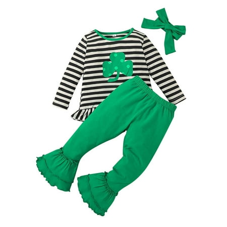 Baby Summer Clothes Toddler Girls 3pcs St. Pat s Day Print Long-sleeved Tops Trousers Hairband Suit Clothing Outfits
Baby Summer Clothes Toddler Girls 3pcs St. Pat s Day Print Long-sleeved Tops Trousers Hairband Suit Clothing Outfits