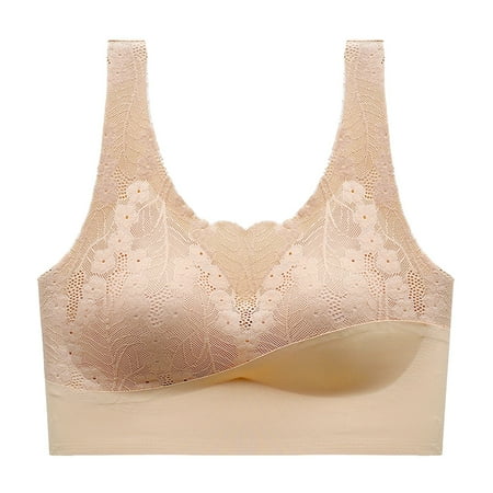 Fabiurt Women s Bra Women s New Lace Back Wrapping Chest Ice Silk Traceless Thin Style No Steel Ring Gathering Latex Bra Beige
Fabiurt Women s Bra Women s New Lace Back Wrapping Chest Ice Silk Traceless Thin Style No Steel Ring Gathering Latex Bra Beige
