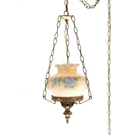 27 in. Rhombus Hurricane Pendant Lamp in Rose w 10 in. Shade