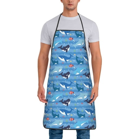 Chef Aprons for Men and Women - Blue fish print Oil-Resistant Bib Aprons for Cooking Waterproof BBQ Grilling Kitchen Aprons Gifts for Women and Men
Chef Aprons for Men and Women - Blue fish print Oil-Resistant Bib Aprons for Cooking Waterproof BBQ Grilling Kitchen Aprons Gifts for Women and Men