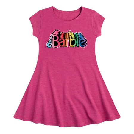 Barbie Pride - Barbie 3D Logo - Toddler And Youth Girls Fit And Flare Dress