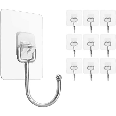 12Pack Large Adhesive Wall Hooks 30dl(max) Heavy Duty Wall Hooks for Hanging Waterproof and Rustproof Bathroom Kitchen Transparent Reusable Self Adhesive Hooks
12Pack Large Adhesive Wall Hooks 30dl(max) Heavy Duty Wall Hooks for Hanging Waterproof and Rustproof Bathroom Kitchen Transparent Reusable Self Adhesive Hooks