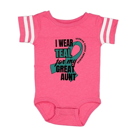 Inktastic I Wear Teal For My Great Aunt Ovarian Cancer Awareness Gift Baby Boy or Baby Girl Bodysuit