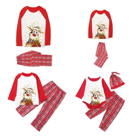 Christmas Family Matching Pajamas Cartoon Reindeer Long Sleeve Tops Plaid Pants Pjs Set
Christmas Family Matching Pajamas Cartoon Reindeer Long Sleeve Tops Plaid Pants Pjs Set