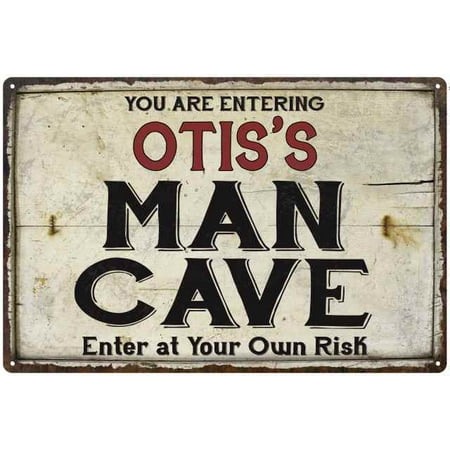 OTIS'S Man Cave Sign Rustic 16 x 24 Matte Finish Metal 116240035319
