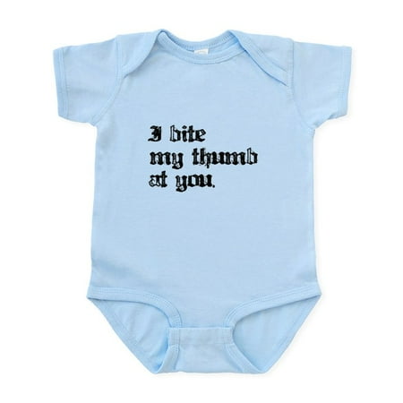 CafePress - I Bite My Thumb Infant Bodysuit - Baby Light Bodysuit Size Newborn - 24 Months
CafePress - I Bite My Thumb Infant Bodysuit - Baby Light Bodysuit Size Newborn - 24 Months