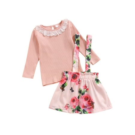 Yinyinxull 2Pcs Toddler Baby Girls Long Sleeve Lace Knitted Tops T-shirt+Floral Suspender Skirts Clothes Pink 18-24 Months
Yinyinxull 2Pcs Toddler Baby Girls Long Sleeve Lace Knitted Tops T-shirt+Floral Suspender Skirts Clothes Pink 18-24 Months