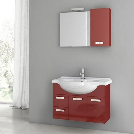 ACF by Nameeks ACF PH02-GR Phinex 32-in. Single Bathroom Vanity Set - Glossy Red