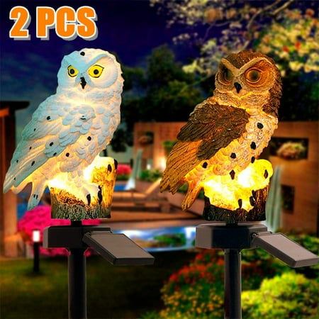 JOKAPY Waterproof Solar Garden Owl LED Lights Garden Outdoor Pathway Lights