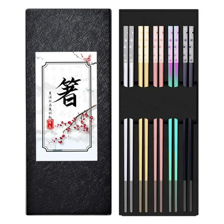 Kafei Stainless Steel Chopsticks Set | 5 Pairs Unique Engraved Silver Chopsticks Set | Lightweight Cooking Chapsticks for Household Restaurant Party Multicolor
Kafei Stainless Steel Chopsticks Set | 5 Pairs Unique Engraved Silver Chopsticks Set | Lightweight Cooking Chapsticks for Household Restaurant Party Multicolor