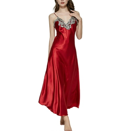 Gwiyeopda Women s Satin Silk V-neck Lingerie Pajama Long Night Dress Nightdress Sleepwear
Gwiyeopda Women s Satin Silk V-neck Lingerie Pajama Long Night Dress Nightdress Sleepwear