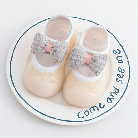 

ãYilirongyummã Baby Shoes Toddler Kids Baby Boys Girls Shoes First Walkers Cute Bowknot Soft Antislip Wearproof Socks Shoes Crib Shoes Prewalker