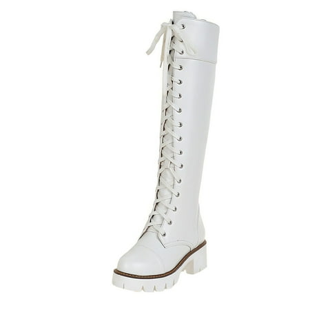 Tangnade Ladies daily all-match casual shoes Women Warm Boots Square Heels Shoes Lace-Up Casual Long Fashion Booties White 40
Tangnade Ladies daily all-match casual shoes Women Warm Boots Square Heels Shoes Lace-Up Casual Long Fashion Booties White 40