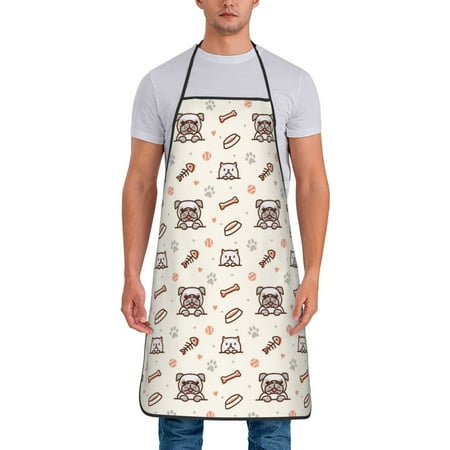 Adjustable Bib Apron - Cute French Bulldog Cat Bones Waterdrop Resistant Cooking Apron Kitchen Aprons for Men Women
Adjustable Bib Apron - Cute French Bulldog Cat Bones Waterdrop Resistant Cooking Apron Kitchen Aprons for Men Women