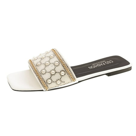 LIANGP Ladies Slippers Fashion Spring Summer Women Slippers Rhinestone Pearl Flat Casual Comfortable Beach Shoes Women s Shoes Beige Size 7
LIANGP Ladies Slippers Fashion Spring Summer Women Slippers Rhinestone Pearl Flat Casual Comfortable Beach Shoes Women s Shoes Beige Size 7