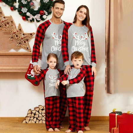 Cheers.US 1 Set Matching Family Christmas Pajamas Set Reindeer Plaid Printed Xmas Loungewear Sleepwear for Women Men Kids
Cheers.US 1 Set Matching Family Christmas Pajamas Set Reindeer Plaid Printed Xmas Loungewear Sleepwear for Women Men Kids