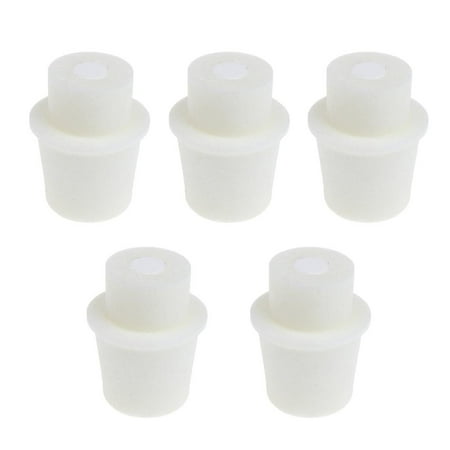 5pcs Silicone Bung Stopper Plug Scientific Tube Stopper - White 24-28mm
