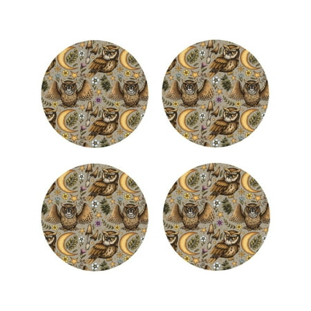 Leather Coasters Set of 4 - Moon Mushroom Owl Flowers Lightweight Non-Slip Drink Coasters for Desk Anti-Scalding Desk Cup Coasters for Office Table Decor Round Shape
Leather Coasters Set of 4 - Moon Mushroom Owl Flowers Lightweight Non-Slip Drink Coasters for Desk Anti-Scalding Desk Cup Coasters for Office Table Decor Round Shape