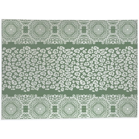 Mingleopard Sage & White Kitchen Mat by Kavka Designs