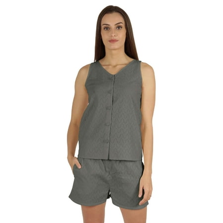 Bimba Solid 2 Pcs Nightwear Set For Womens Casual Sleeveless Loungewear Shirt & Short Sleepwear
Bimba Solid 2 Pcs Nightwear Set For Womens Casual Sleeveless Loungewear Shirt & Short Sleepwear