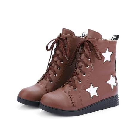 IELGY Women s short boots large size solid color round toe laces flat
IELGY Women s short boots large size solid color round toe laces flat