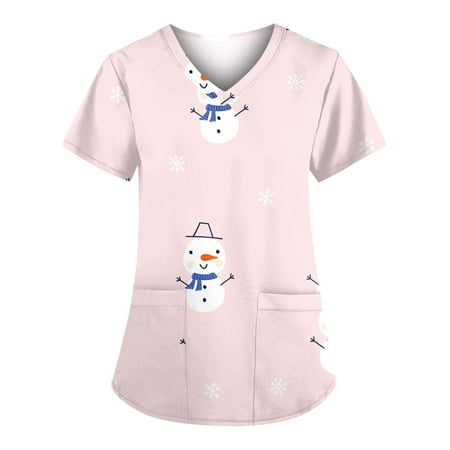 Christmas Clothes Clearance! TMOYZQ Womens Christmas Scrub Tops Classic Fit Working Uniforms Medical Workwear Snowman Print Short Sleeve V Neck Pockets Professional Nursing Blouse
Christmas Clothes Clearance! TMOYZQ Womens Christmas Scrub Tops Classic Fit Working Uniforms Medical Workwear Snowman Print Short Sleeve V Neck Pockets Professional Nursing Blouse