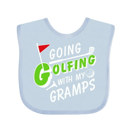 Inktastic Going Golfing with my Gramps- kids golf Gift Baby Boy or Baby Girl Bib