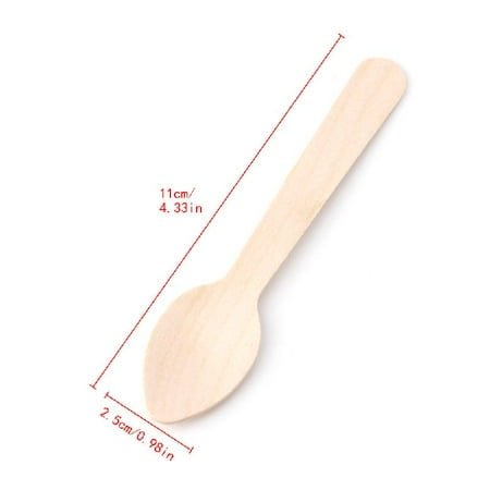 Disposable Mini Spoon Set of 100 Miniature Wooden Cutlery Gadget Tool