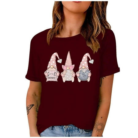Women Casual Short Sleeve Digital Printing Round Neck Loose T-Shirt Blouse Tops Fashion Wine L
Women Casual Short Sleeve Digital Printing Round Neck Loose T-Shirt Blouse Tops Fashion Wine L