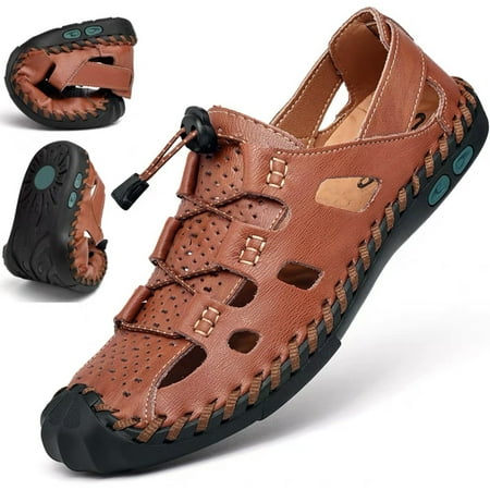 Battle Men Men s Beach Sandal Genuine Leather Hook Loop Strap Bungee Lace up Shoes Cut Out Close Toe Slip Resistant Flexible Hiking Sandals Anti-Slip
Battle Men Men s Beach Sandal Genuine Leather Hook Loop Strap Bungee Lace up Shoes Cut Out Close Toe Slip Resistant Flexible Hiking Sandals Anti-Slip