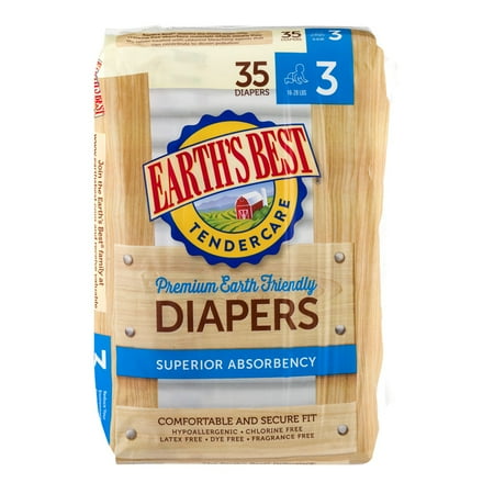 Earths Best - Diapers, Size 3, 35 count