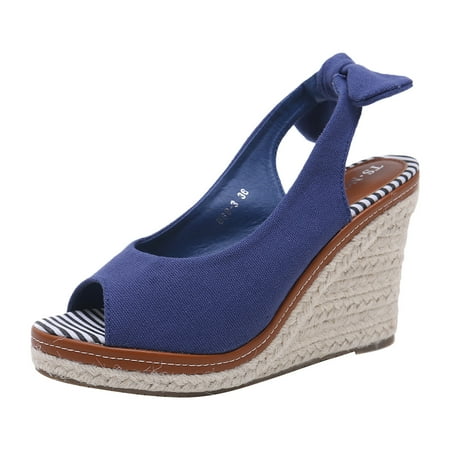 Cathalem Women s Spring Wedge Heeled Thick Bottom Pointed Toe Wrap Back High Heeled Straw Woven Flax Rope Sandals Blue 38
Cathalem Women s Spring Wedge Heeled Thick Bottom Pointed Toe Wrap Back High Heeled Straw Woven Flax Rope Sandals Blue 38
