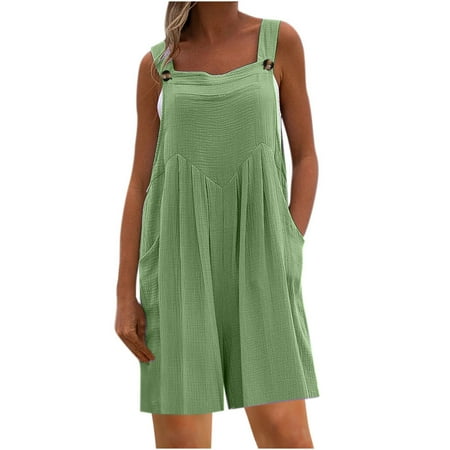 Dyegold Jumpsuits for Women Casual Sleeveless Jumpsuits for Women Front Button Loose Playsuit Short Solid Color Square Neck Sleeveless Rompers Overalls
Dyegold Jumpsuits for Women Casual Sleeveless Jumpsuits for Women Front Button Loose Playsuit Short Solid Color Square Neck Sleeveless Rompers Overalls