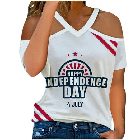 Women s Summer Dressy Graphic Tops Short Sleeve Tee Sexy V Neck Cold Shoulder 4th of July Blouse Shirts
Women s Summer Dressy Graphic Tops Short Sleeve Tee Sexy V Neck Cold Shoulder 4th of July Blouse Shirts