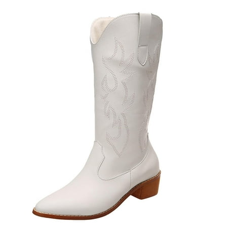 Fashion Autumn And Winter Women Knee Boots Thick Heel Low Heel Pointed Toe Slip On Embroidery Simple Western Style
Fashion Autumn And Winter Women Knee Boots Thick Heel Low Heel Pointed Toe Slip On Embroidery Simple Western Style
