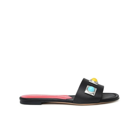 ETRO CIABATTA CROWN ME IN PELLE NERA
