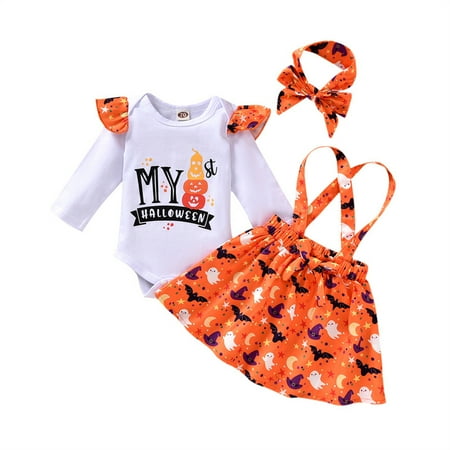 YJ.GWL Baby Girl Halloween Suspender Skirts Set Letter Print Romper Top Dress Outfits
YJ.GWL Baby Girl Halloween Suspender Skirts Set Letter Print Romper Top Dress Outfits